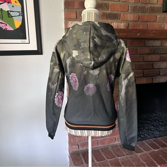Desigual Angee Floral Hooded Zip Up Sweatshirt Sz XS - Picture 9 of 12